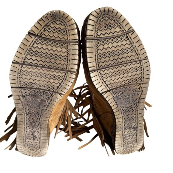 El Vaquero Martha Suede & Rabbit Fur Fringe Boots Size 40 - Picture 5 of 11